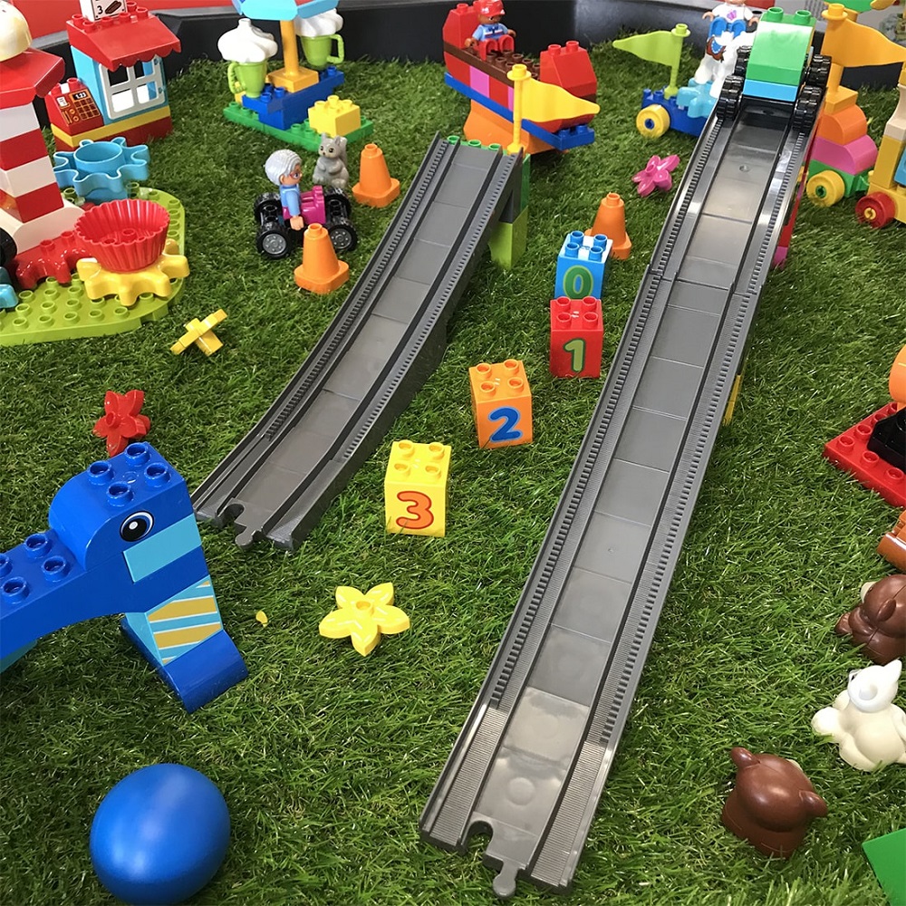 LEGO Steam Park track placed in Active World Tray