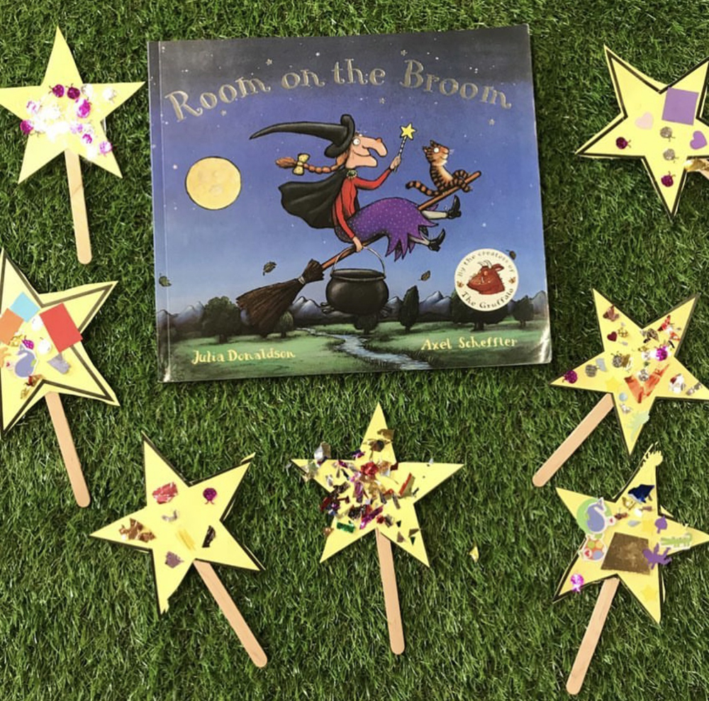 Room on the Broom book written by Julia Donaldson used to inspire children to craft their own magic wands