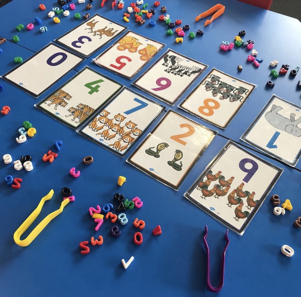 Numeracy Number Sort Game on desk