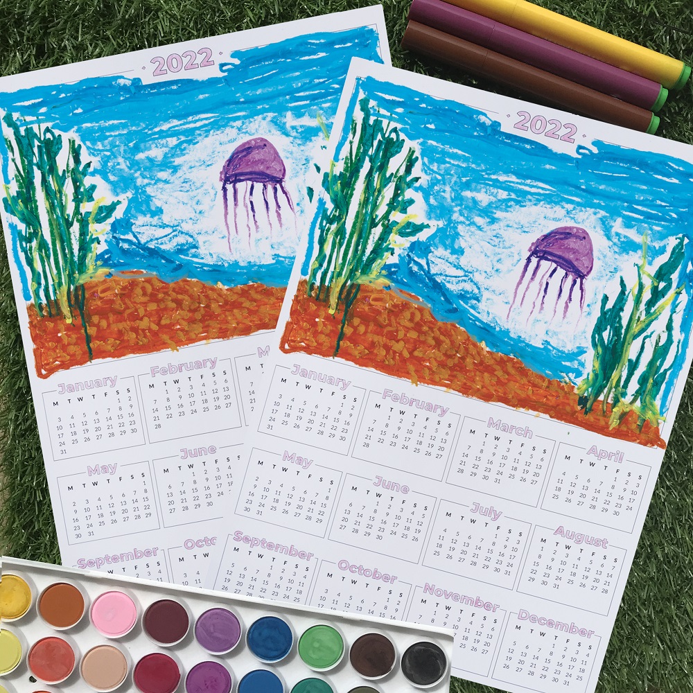 Paint your own calendars with paint pallet