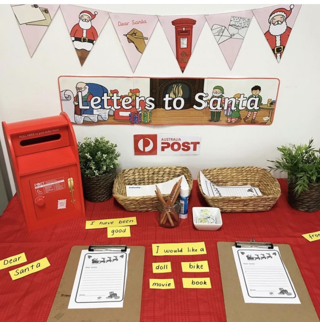 Christmas post office with letters to santa