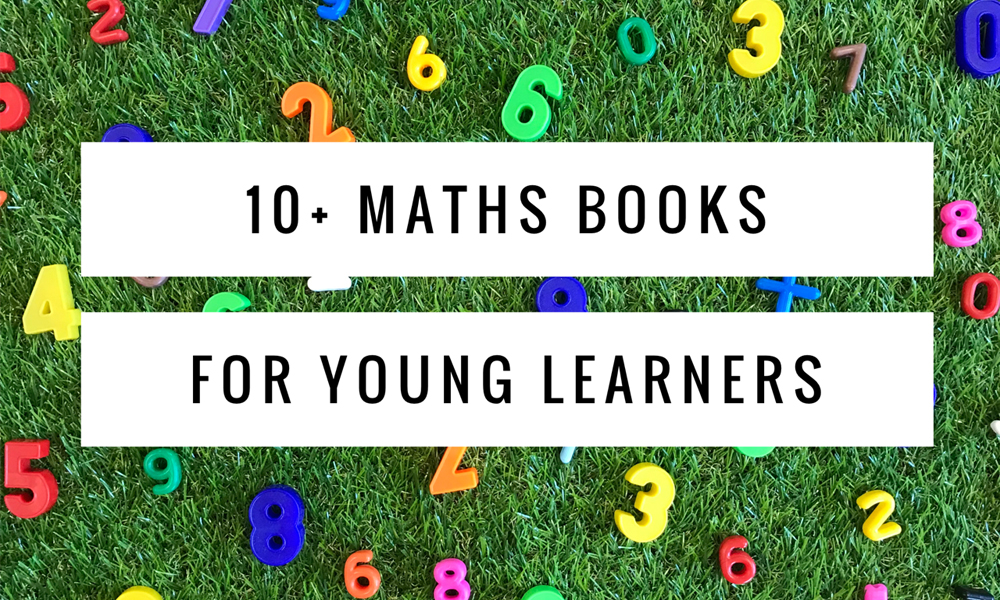 10 maths books for young learners title on grass with magnetic letters
