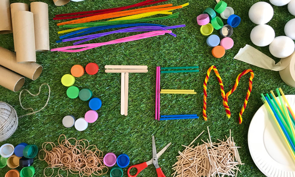 A range of various materials which can be used for STEM activities