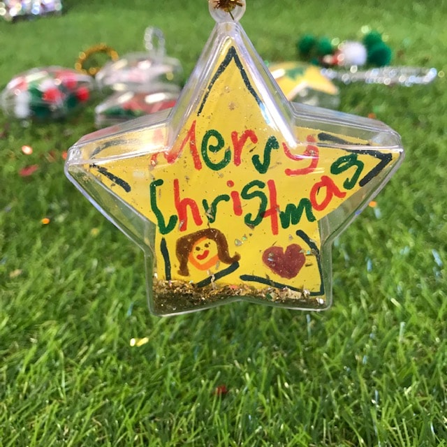 Clear Christmas Star With Merry Christmas