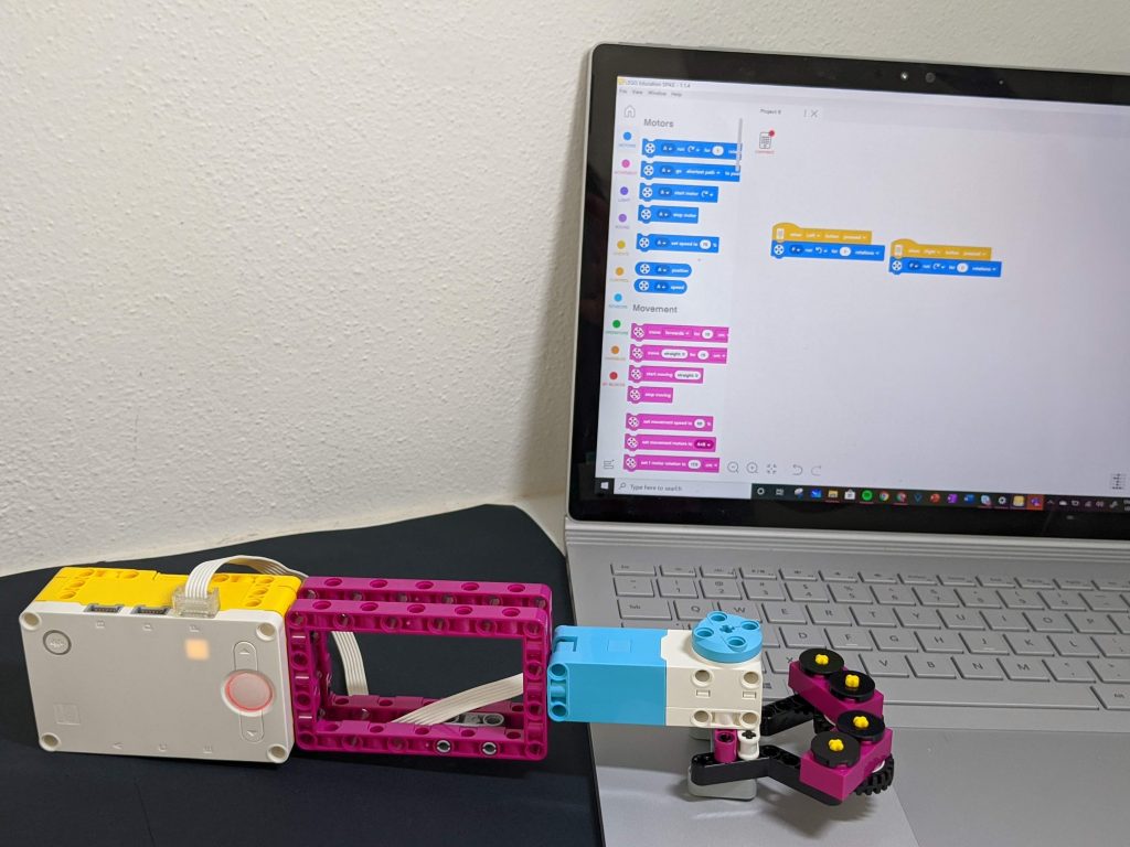 LEGO Spike Coding blocks on Laptop