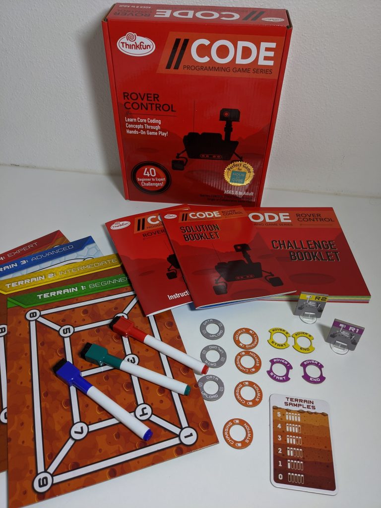 Rover Control game spread and box on table