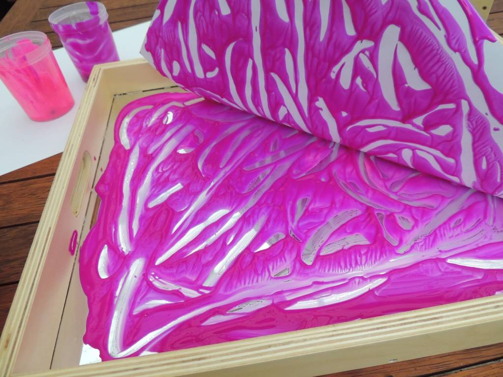 Mirrors and Reflections pink paint printing activity