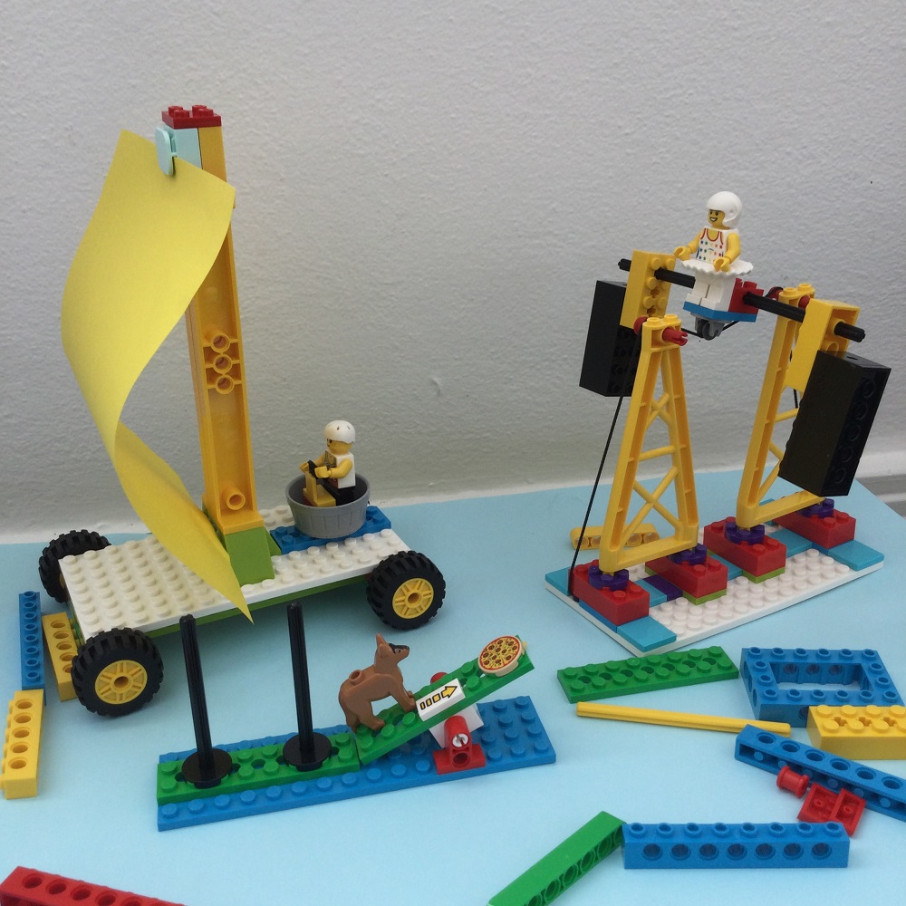 Built LEGO BricQ Model on table 