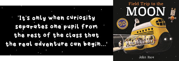 Quote from Field Trip to The Moon and book cover image