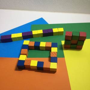 Counting cubes on coloured card