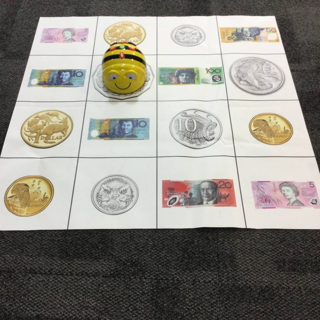 Bee Bot Robot on Money Mat