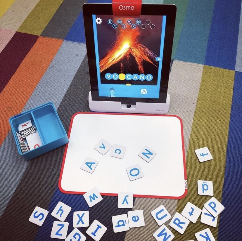 OSMO Word game and Tablet on carpet
