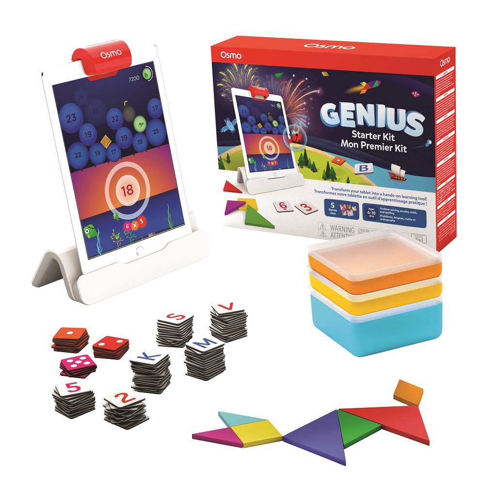 OSMO Starter Kit and tablet on white background
