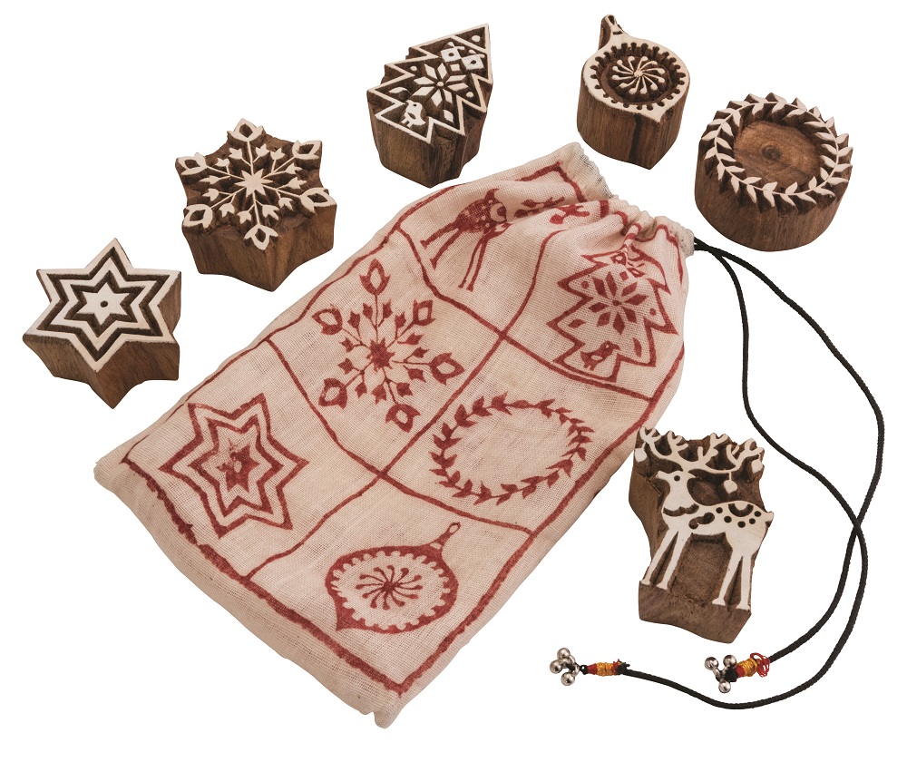 Christmas wooden block stamps