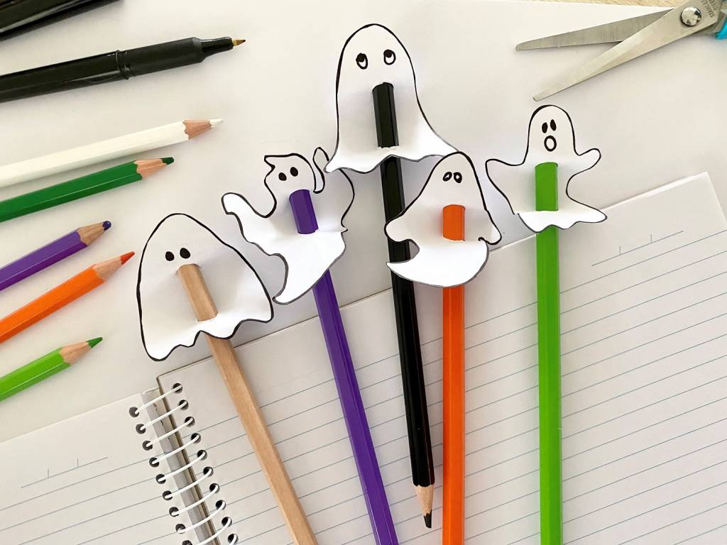 frightful ghosts pencil toppers craft project