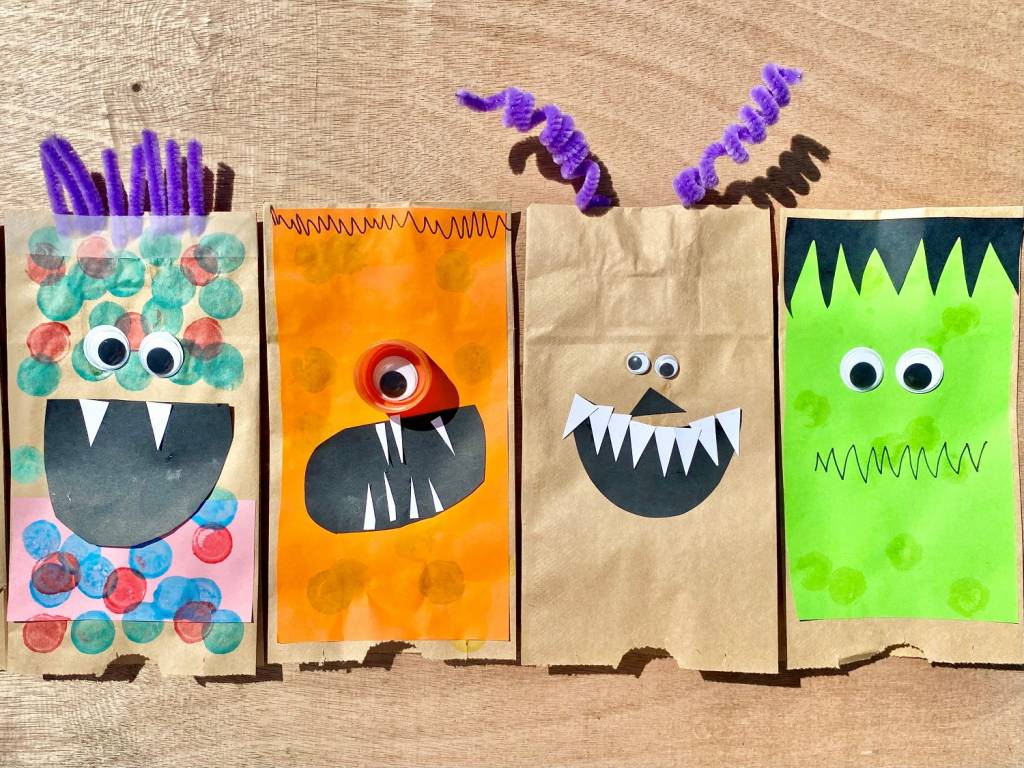 Spooky bag monster craft project