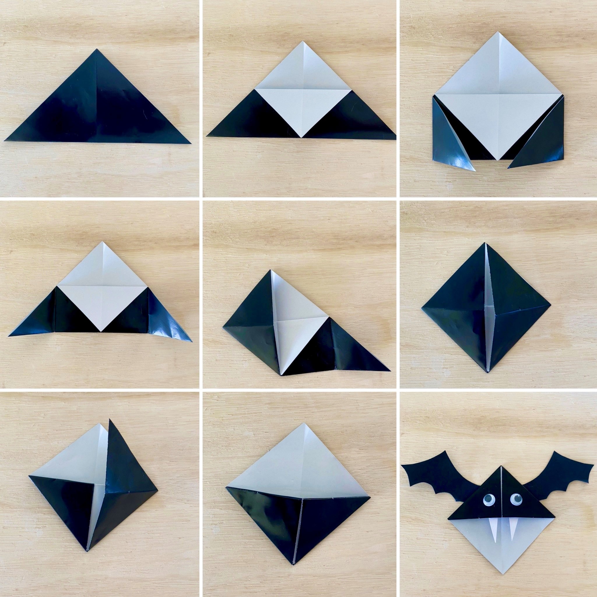 Bat Bookmark Folding Instructions