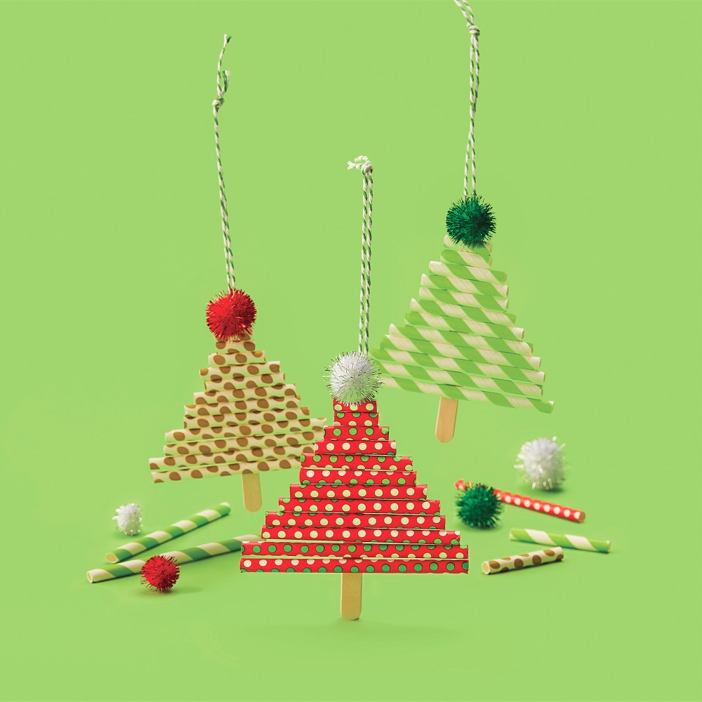 Christmas Tree Straw Topper Set